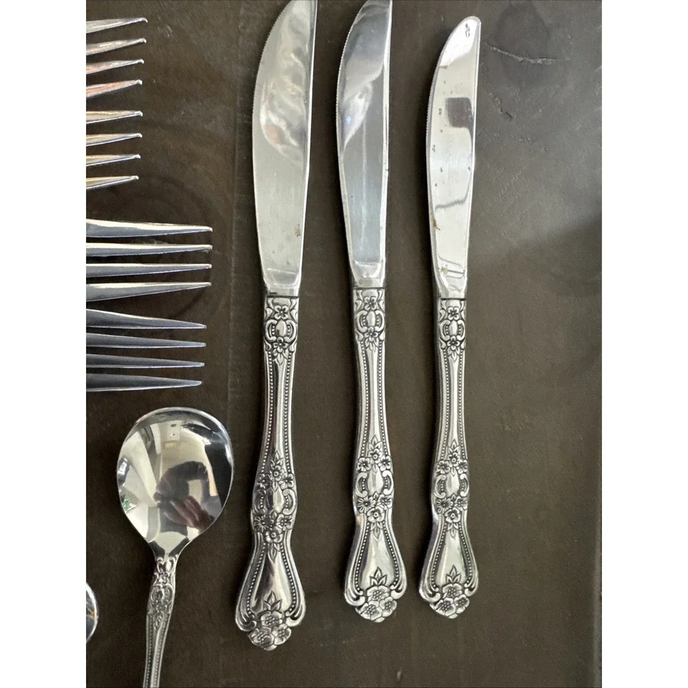 Rogers‎ Summer Rose 12 PC Flatware Set Knife Spoon Fork  Lot